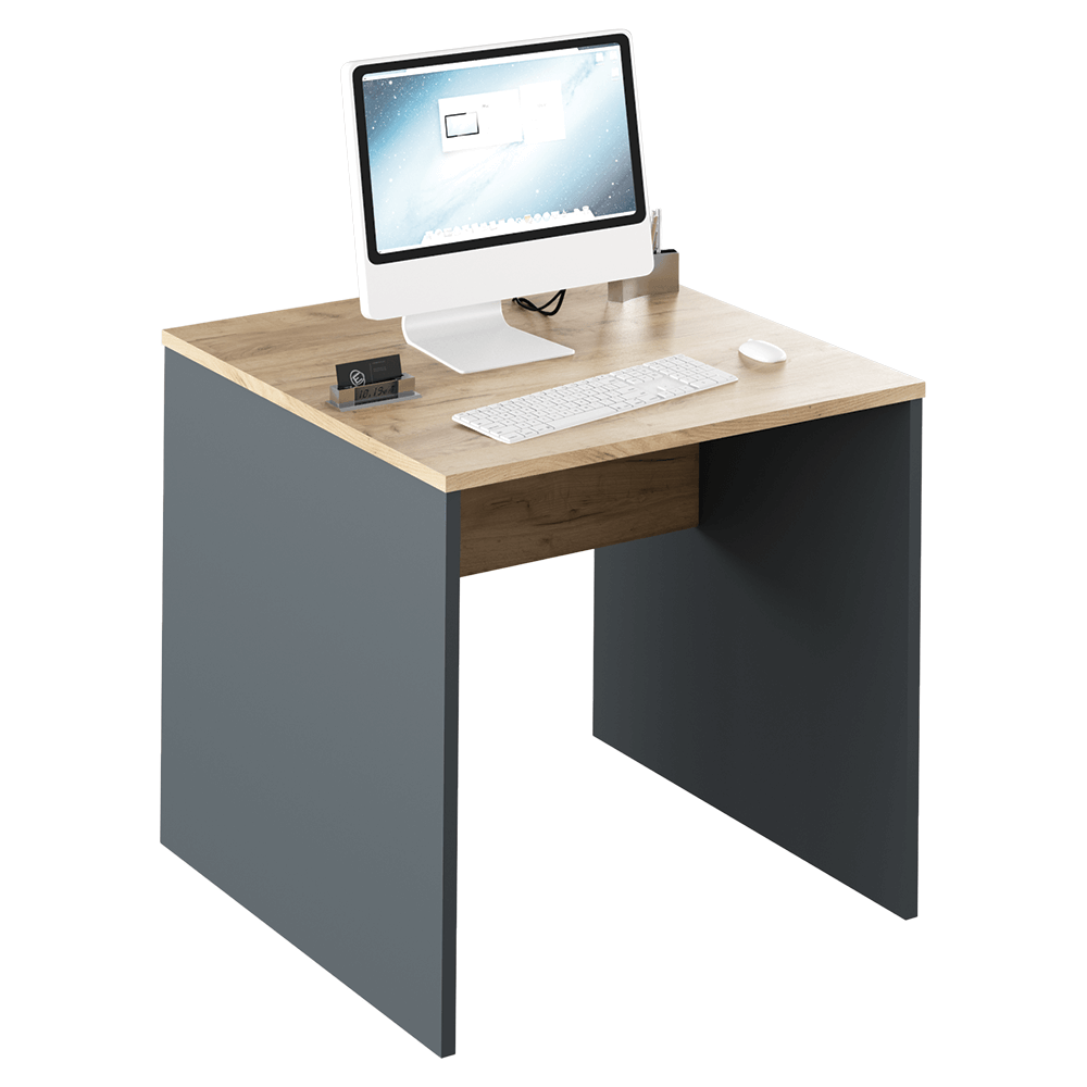 Masa birou RIOMA NEW TYP 17, gri grafit/stejar artisan, DTD laminat, 80x80x76 cm