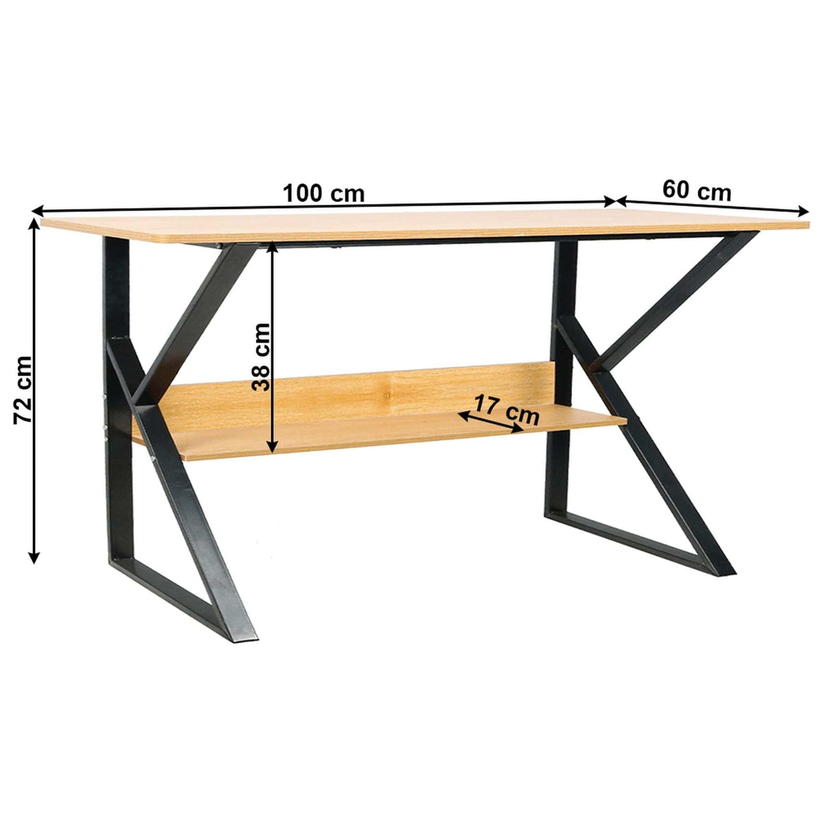 Masa birou TARCAL, fag/negru, 100x60x72 cm