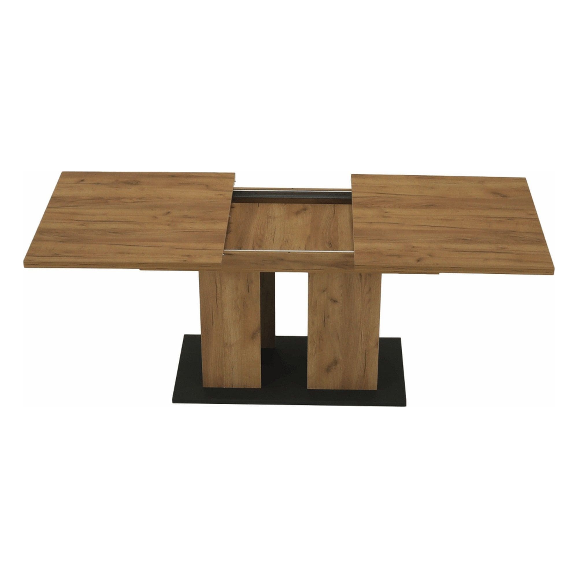 Masa extensibila FIDEL, PAL laminat, stejar artisan/gri grafit, 155/204x86x77 cm