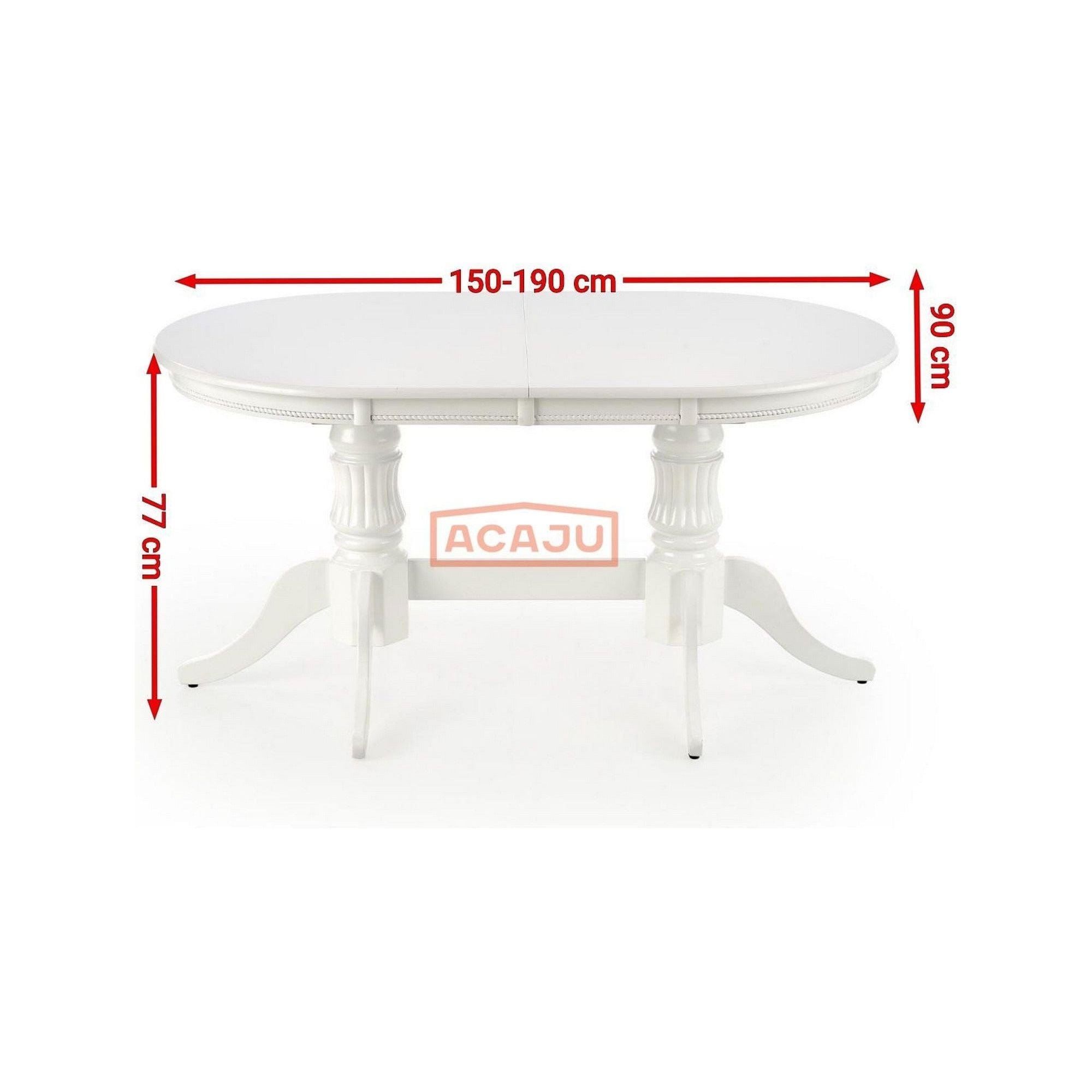 Masa extensibila JOSEPH, alb, 150/190x90x77 cm