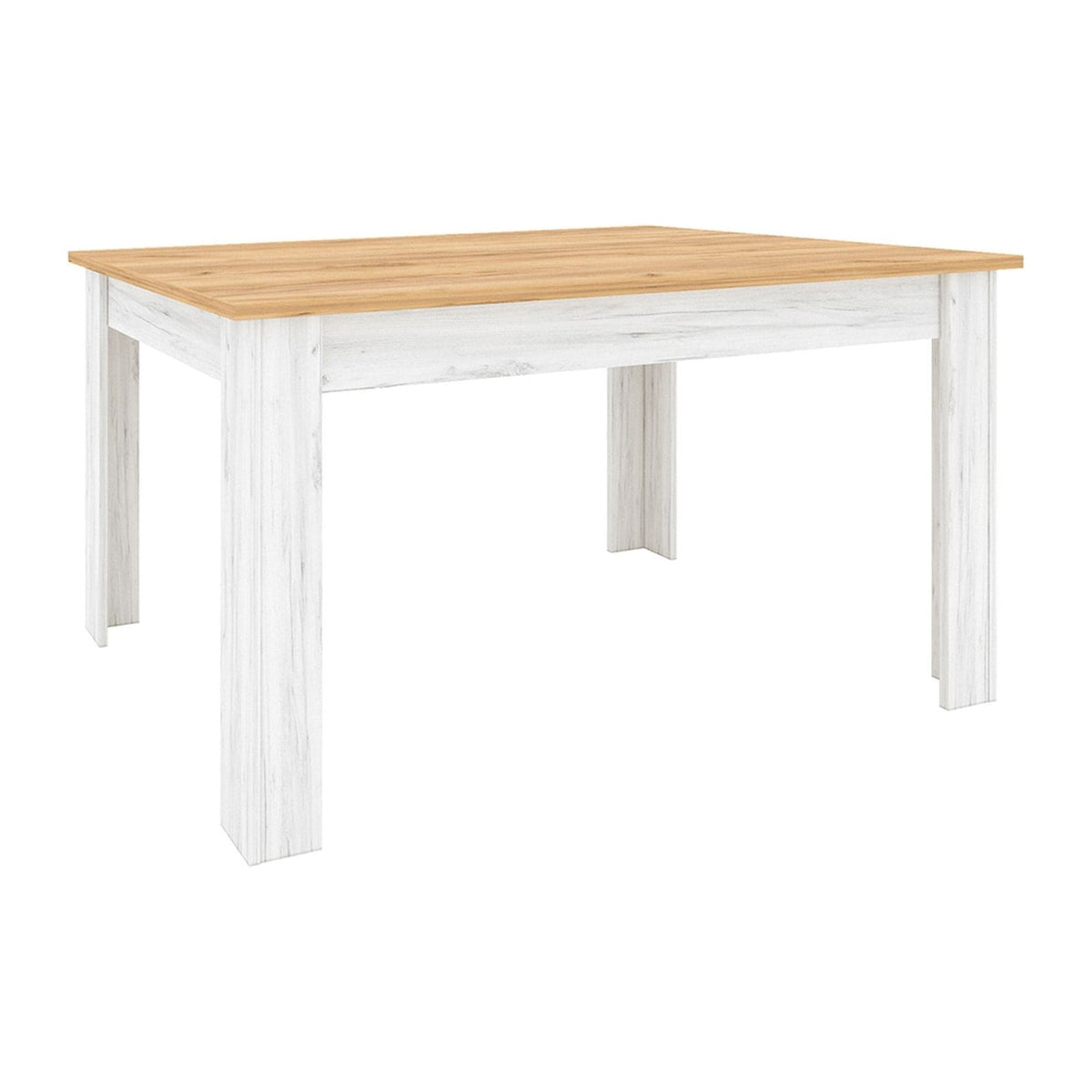 Masa extensibilă SUDBURY, stejar/alb, PAL laminat, 135/184x86x76 cm