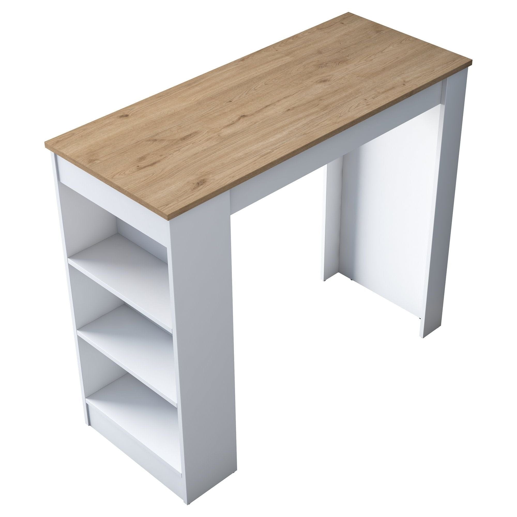 Masa JA103-2345, stejar/alb, PAL melaminat, 120x50x100 cm