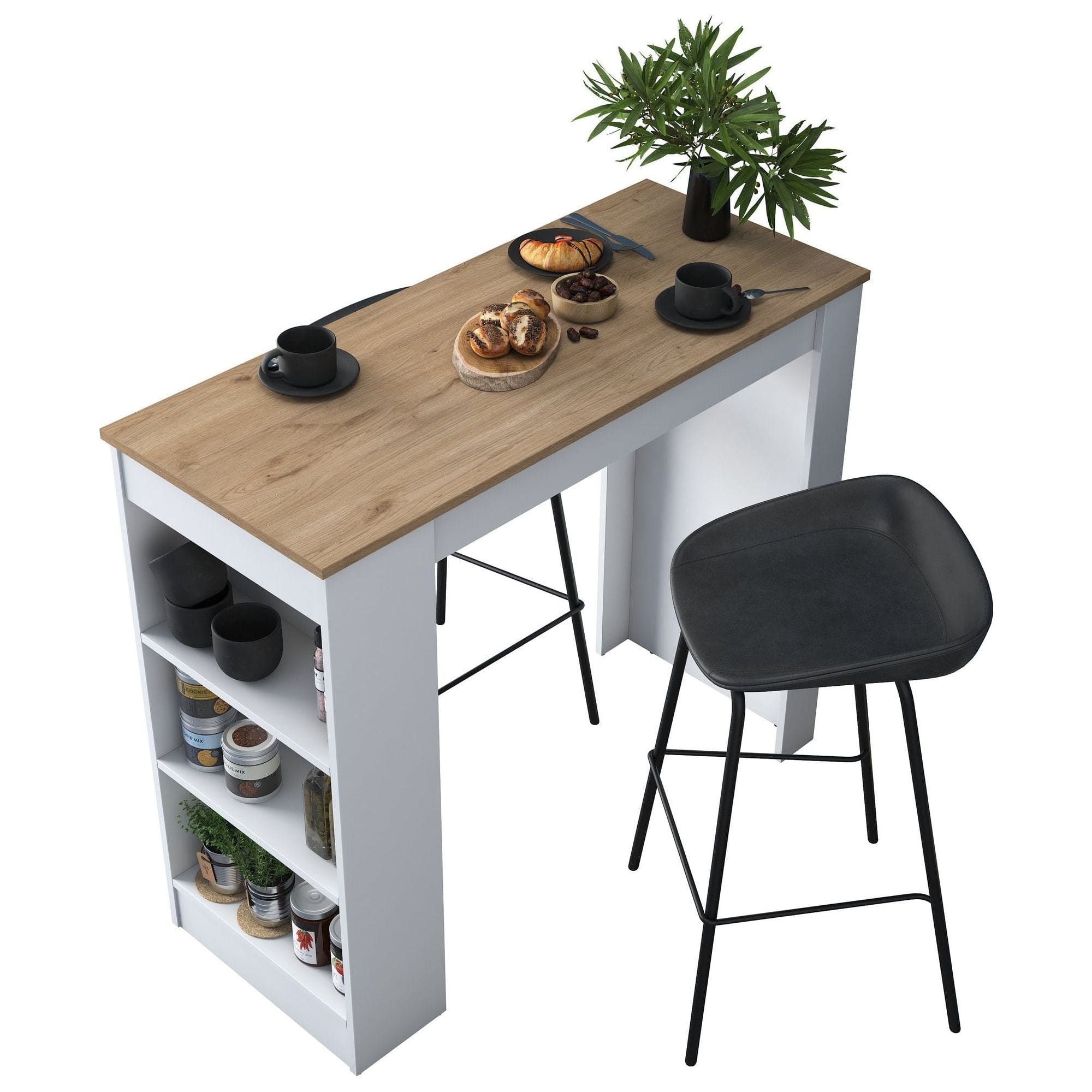 Masa JA103-2345, stejar/alb, PAL melaminat, 120x50x100 cm