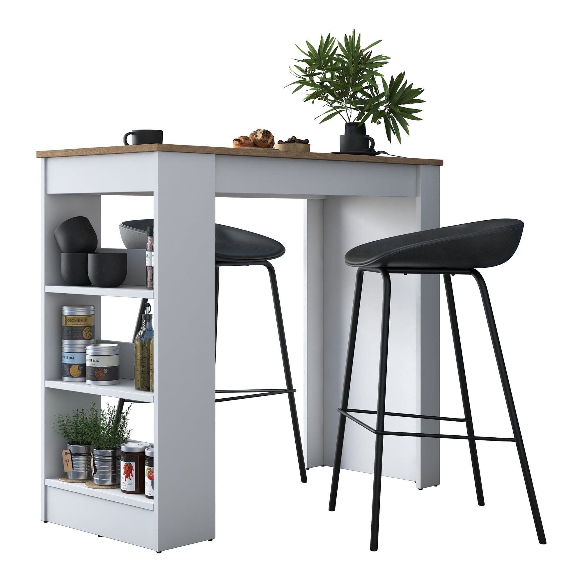 Masa JA103-2345, stejar/alb, PAL melaminat, 120x50x100 cm