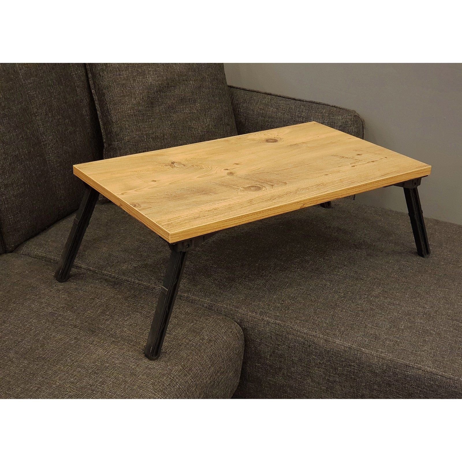 Masa laptop GUSTO, stejar/negru, PAL melaminat, 60x35x25 cm