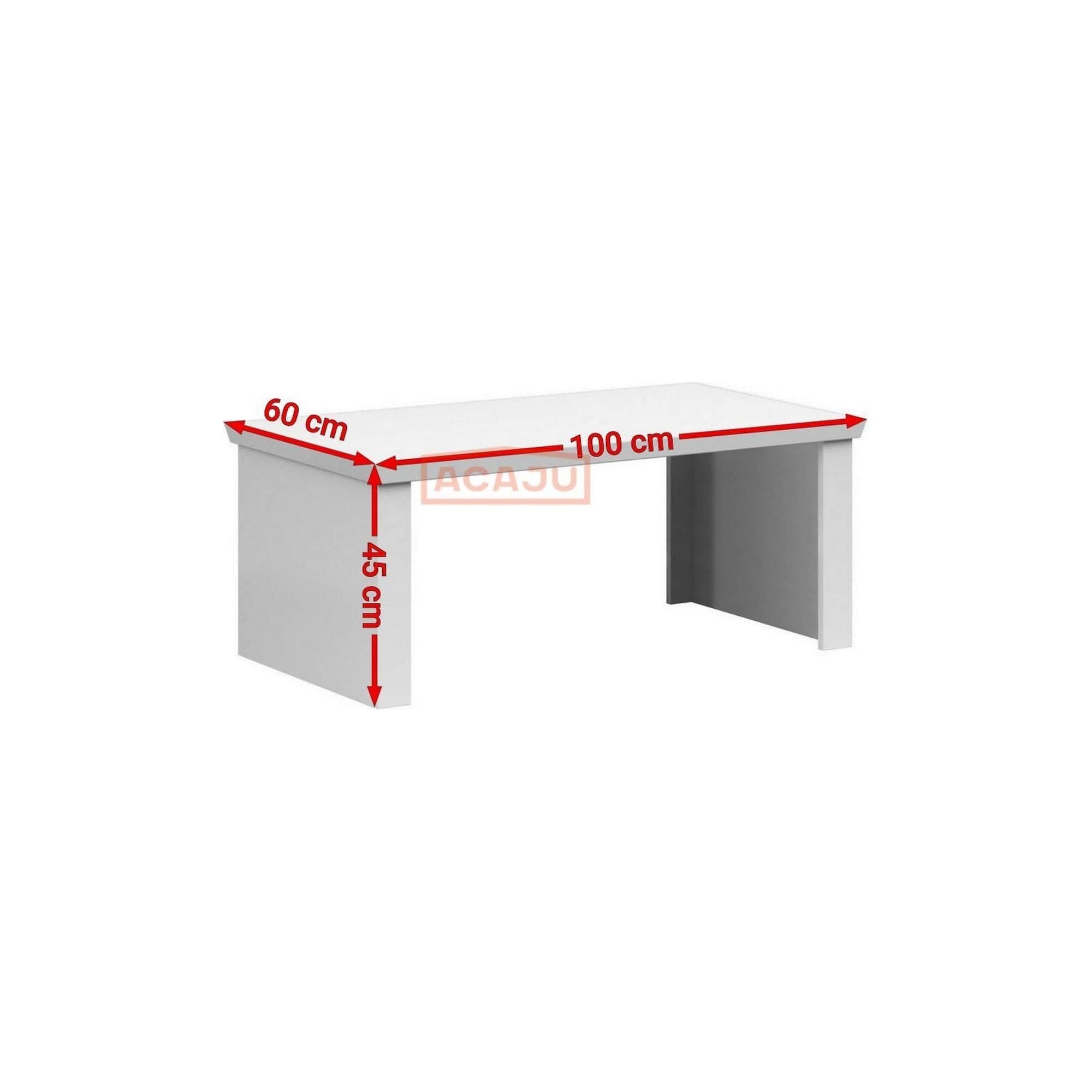 Masuta cafea Agnes, alb, PAL laminat, 110x60x45 cm
