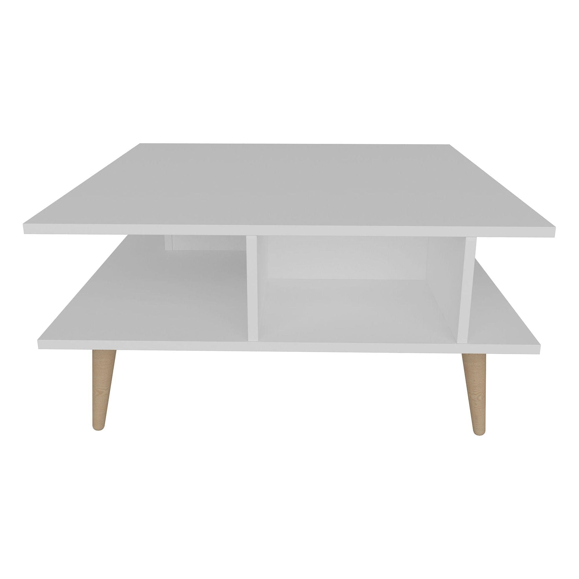 Masuta cafea Akya, alb, PAL melaminat, 89x89x44 cm