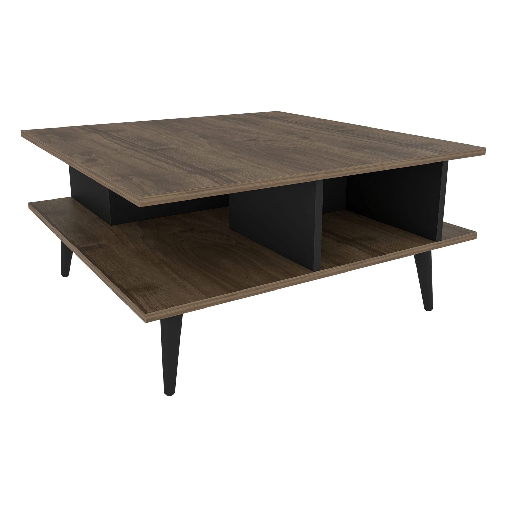 Masuta cafea Akya, nuc, PAL, 89x89x44 cm