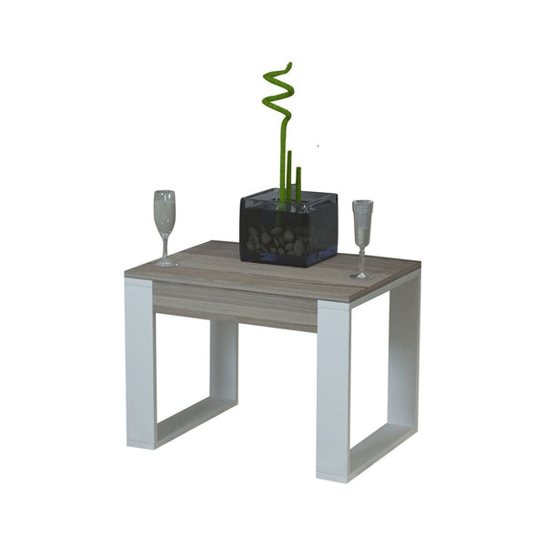 Masuta cafea Arda, stejar/alb, PAL, 60x45x45 cm
