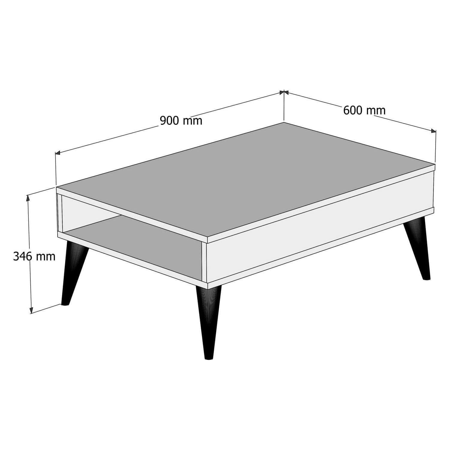 Masuta cafea Best, alb, PAL melaminat, 90x60x35 cm