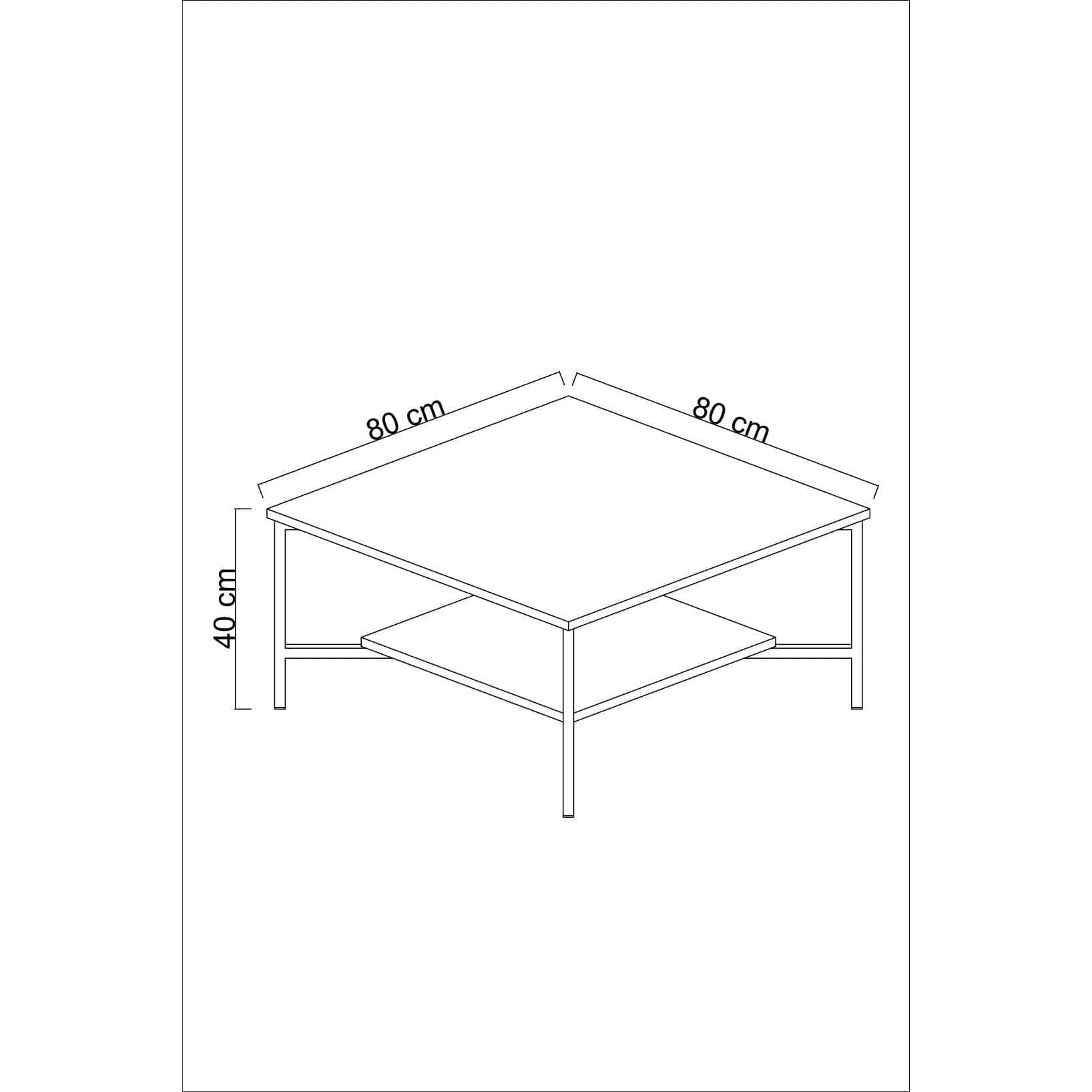 Masuta cafea Black Line, negru, PAL, 80x80x40 cm