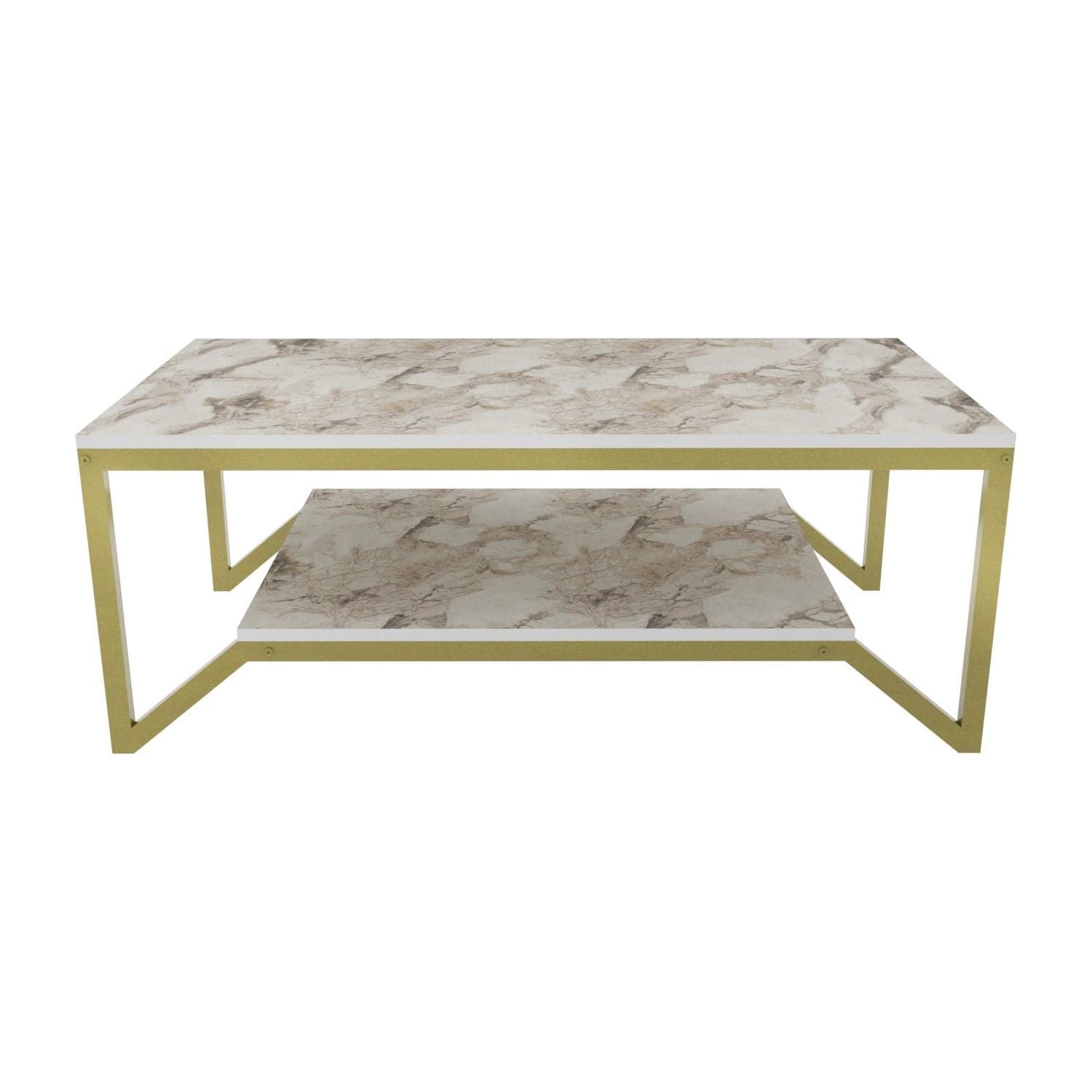 Masuta cafea Flora, auriu/bej, PAL, 120x60x46 cm