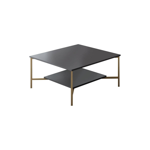 Masuta cafea Gold Line, negru, PAl, 80x80x40 cm
