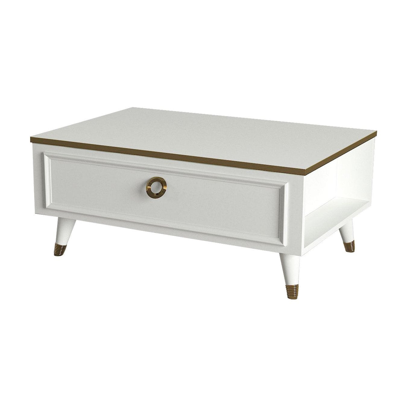 Masuta cafea Kornelya, gri/alb, PAL melaminat, 90x38x40 cm