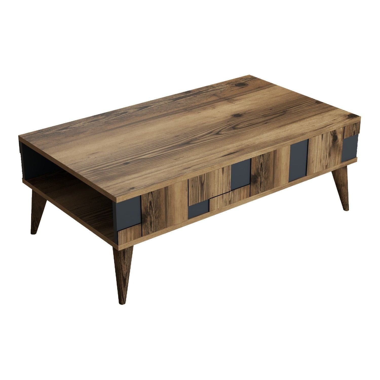 Masuta cafea Madrid, nuc/gri antracit, PAL melaminat, 105x60x38 cm