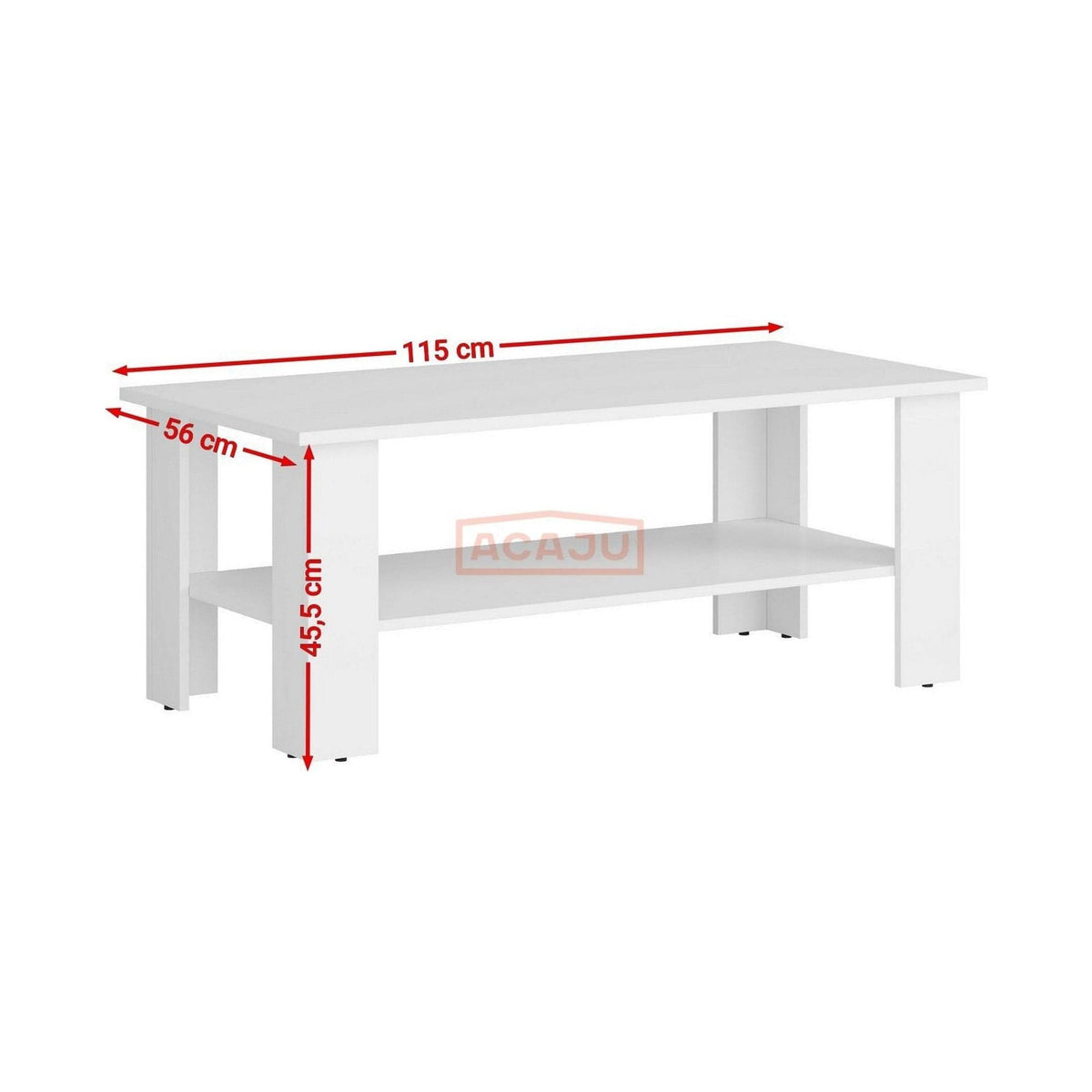 Masuta cafea Nepo Plus, alb, PAL, 115X56X46 cm