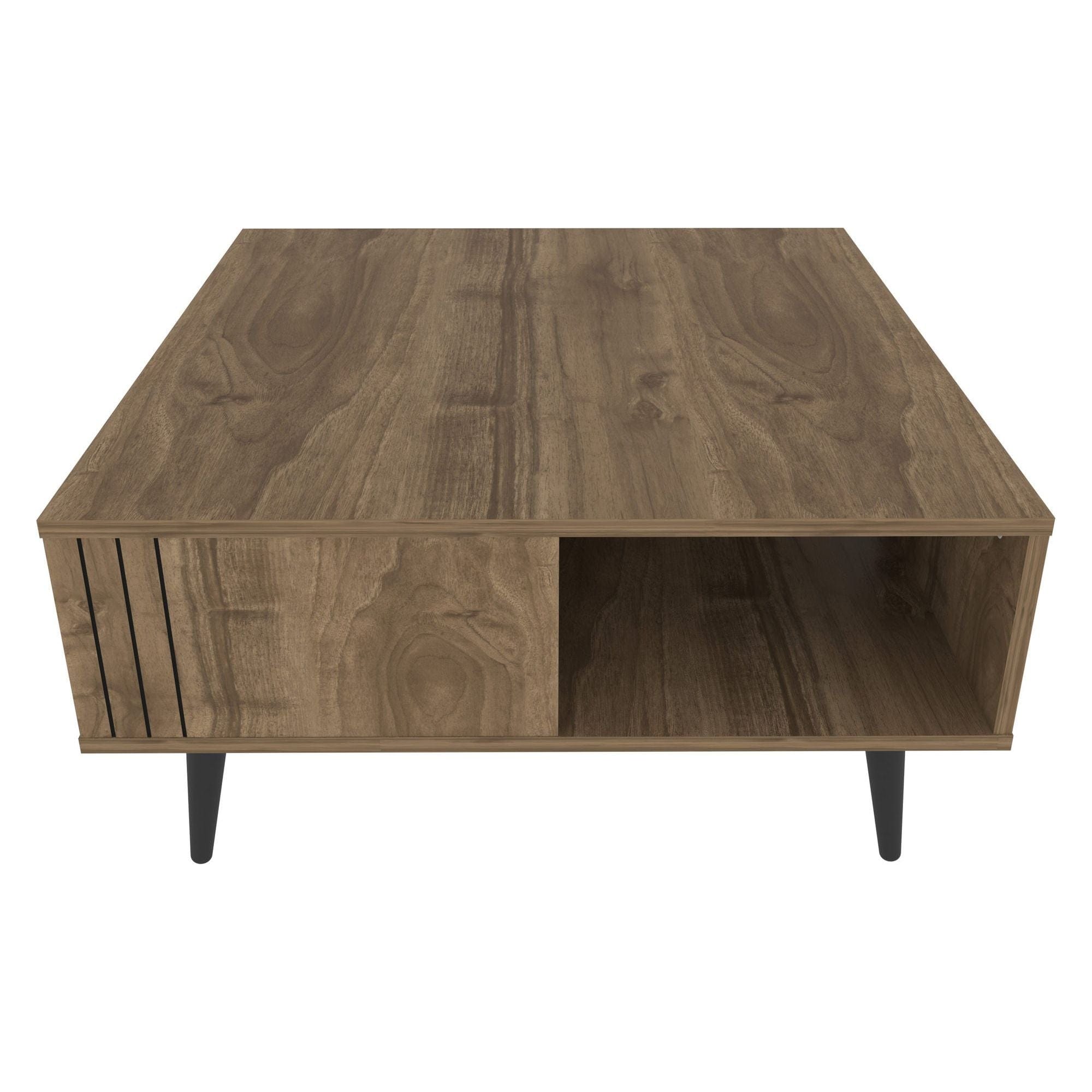 Masuta cafea Ronas, nuc, PAL melaminat, 90x90x46.5 cm