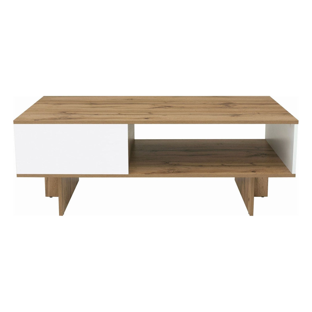 Masuta cafea Zele, stejar wotan/alb, PAL, 120X60X46 cm