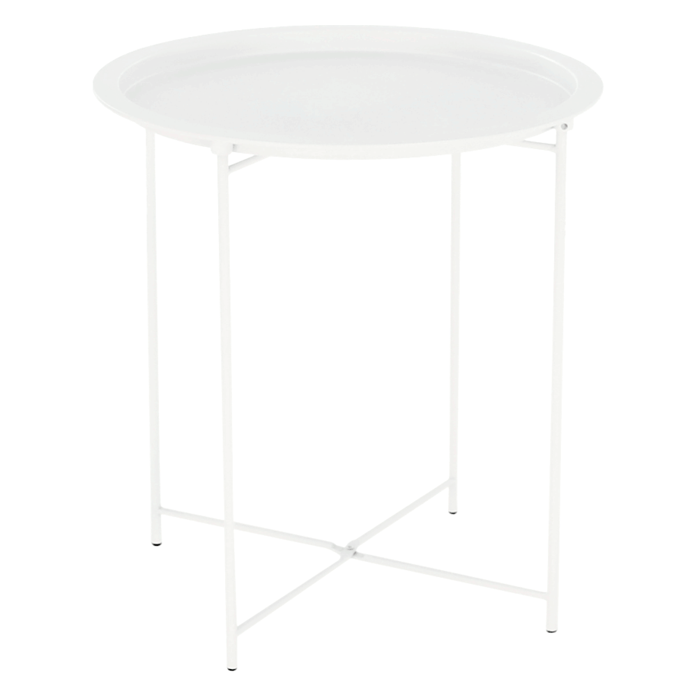 Masuta cu tava detasabila RENDER, alb, metal, 47x47x50 cm