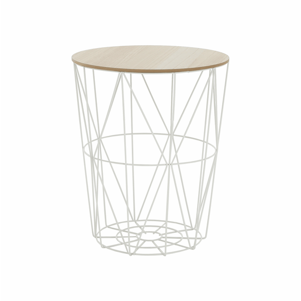 Masuta de cafea NANCER TYP 3, stejar natural/alb, 40x40x48 cm