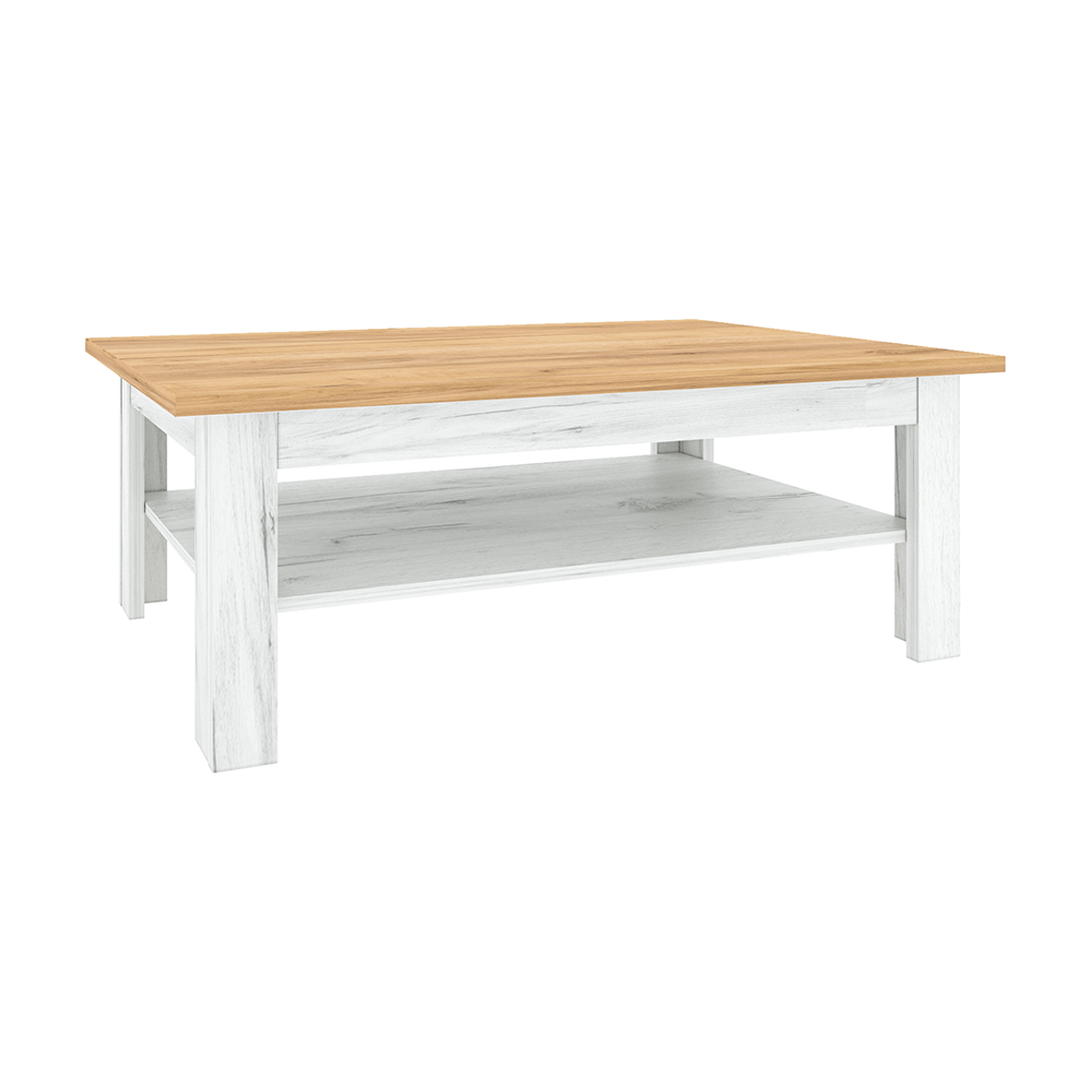 Masuta de cafea SUDBURY T2, stejar craft auriu/stejar craft alb, PAL laminat, 110x70x40 cm