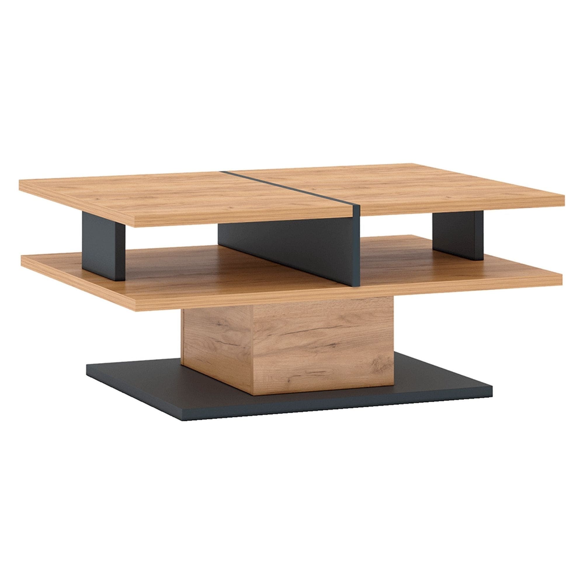 Masuta de cafea T FIDEL, stejar artisan/gri grafit, PAL laminat, 90x70x41 cm