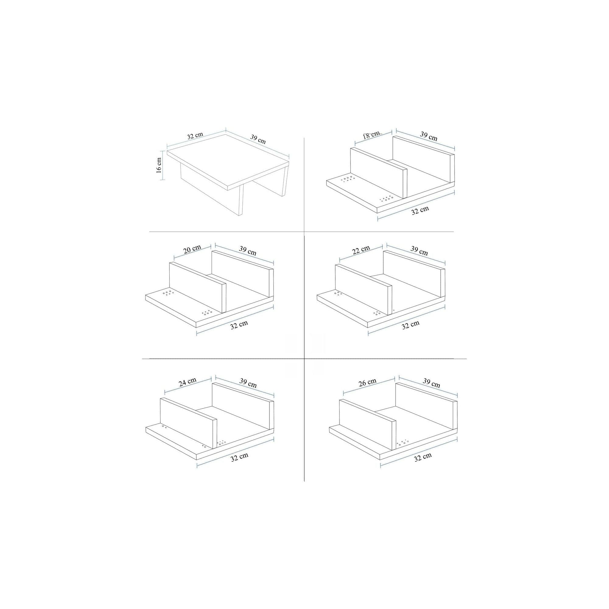 Masuta laterala VANDOR, nuc, lemn de carpen, 39x32x16 cm