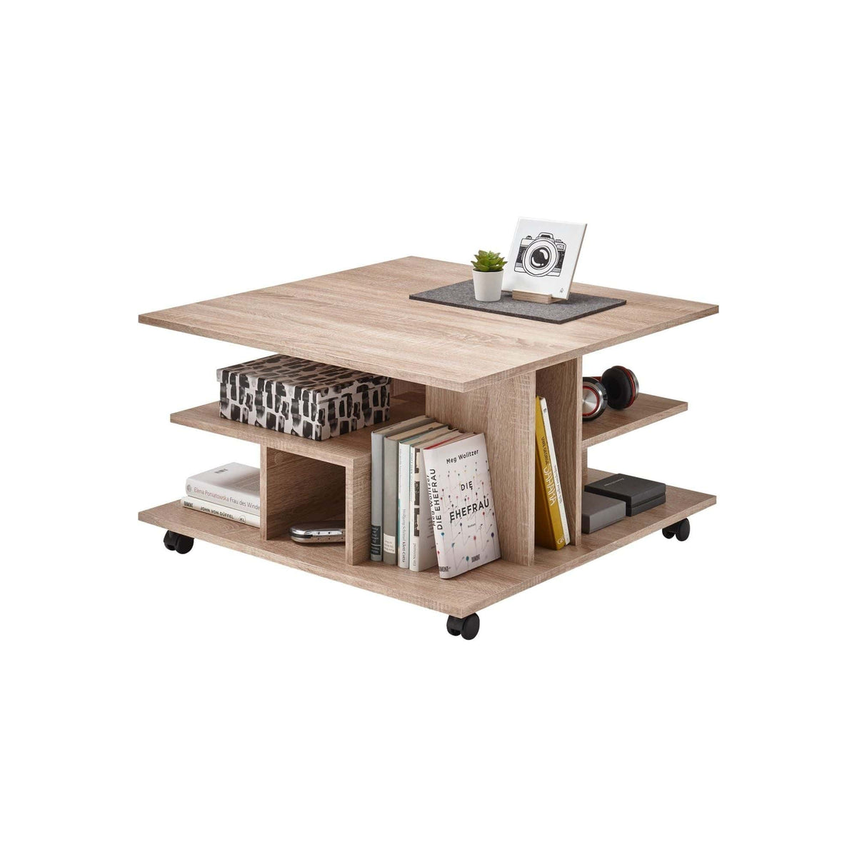 Masuta LEVKE LIGHT, stejar sonoma, PAL, 76x76x44 cm