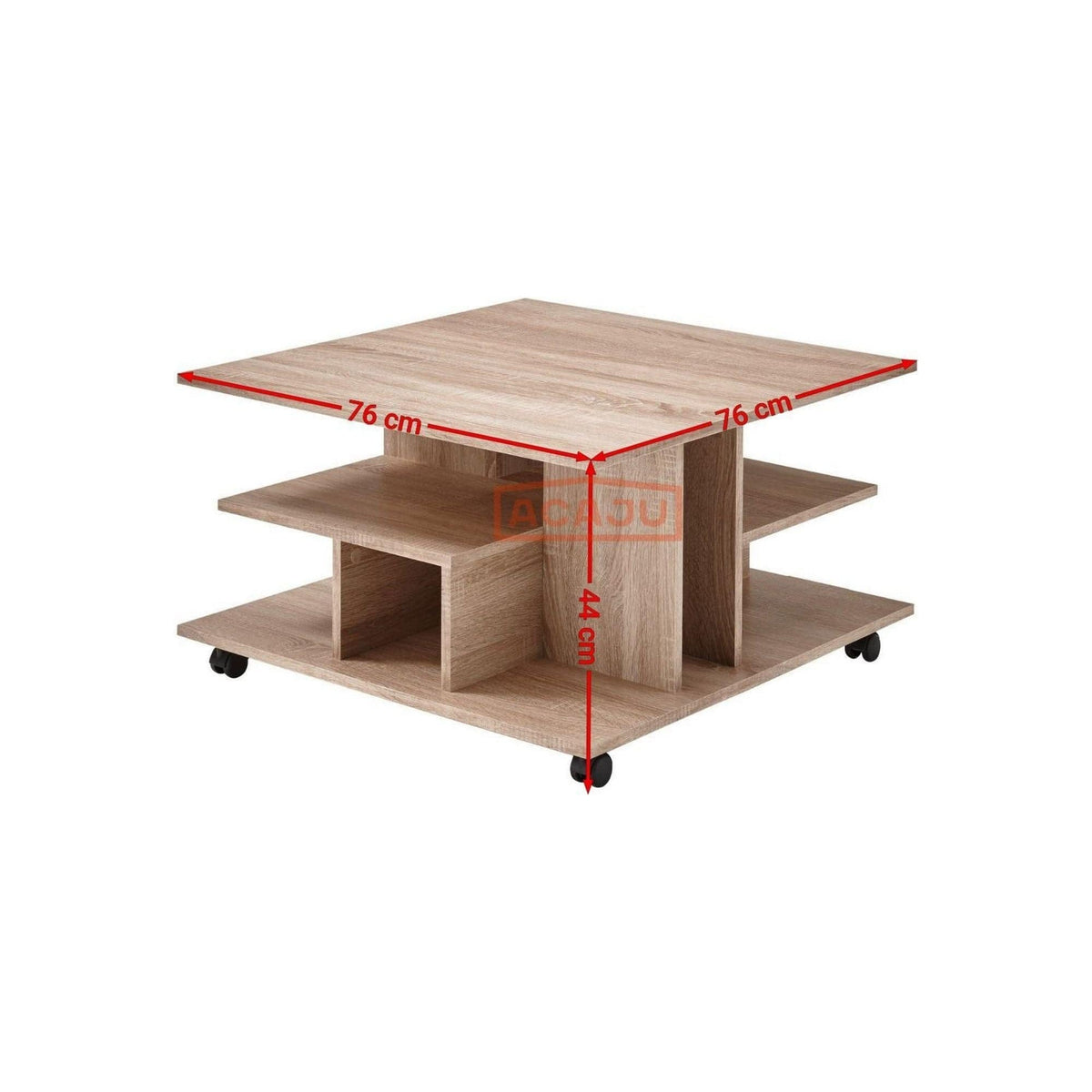 Masuta LEVKE LIGHT, stejar sonoma, PAL, 76x76x44 cm