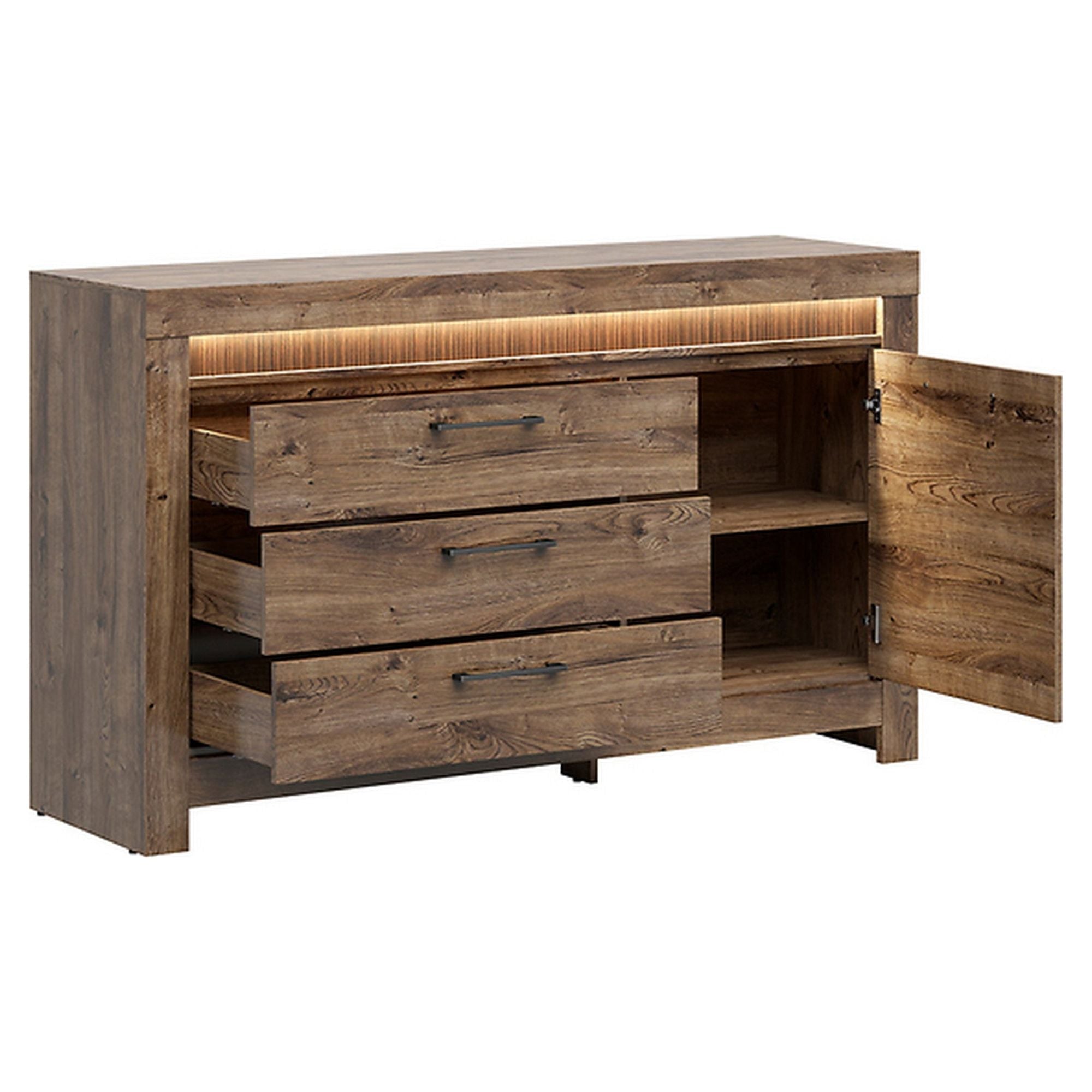 Comoda Torin, stejar, MDF, 157x45x93 cm