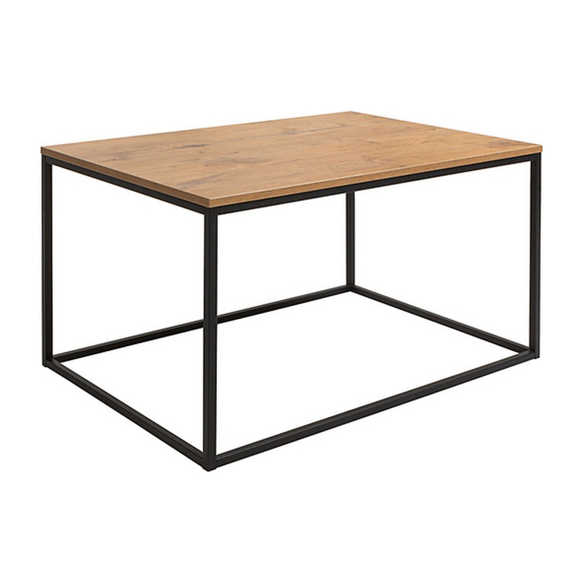 Masuta cafea Aroz, maro/negru, lemn masiv/metal, 100x69x53 cm