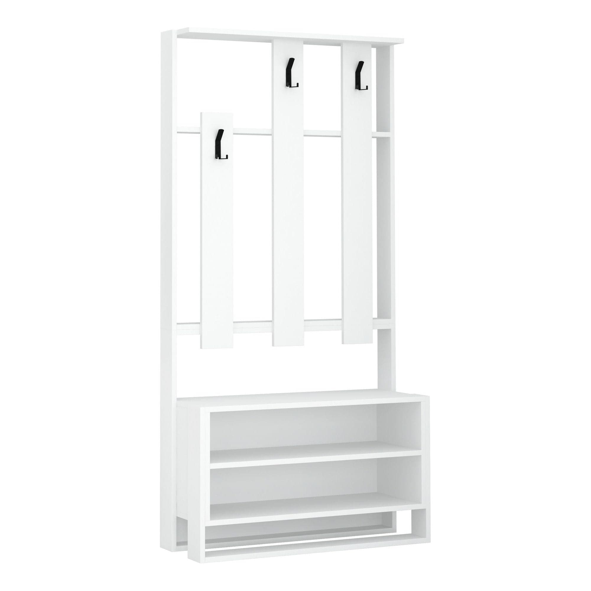 Mobilier hol 855DTE4015, alb, PAL melaminat, 90x36x180 cm