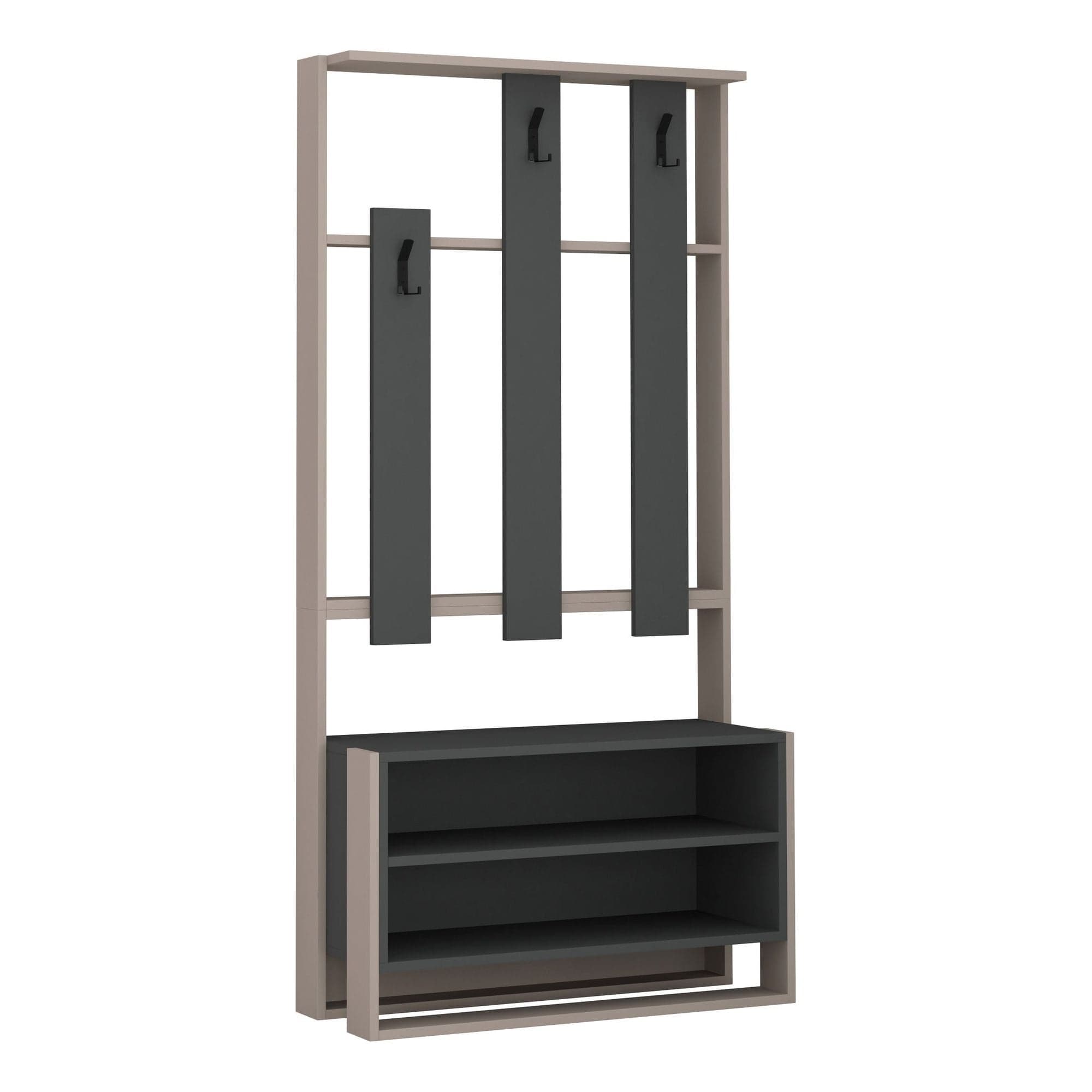 Mobilier hol 855DTE4017, bej/gri antracit, PAL melaminat, 90x36x180 cm