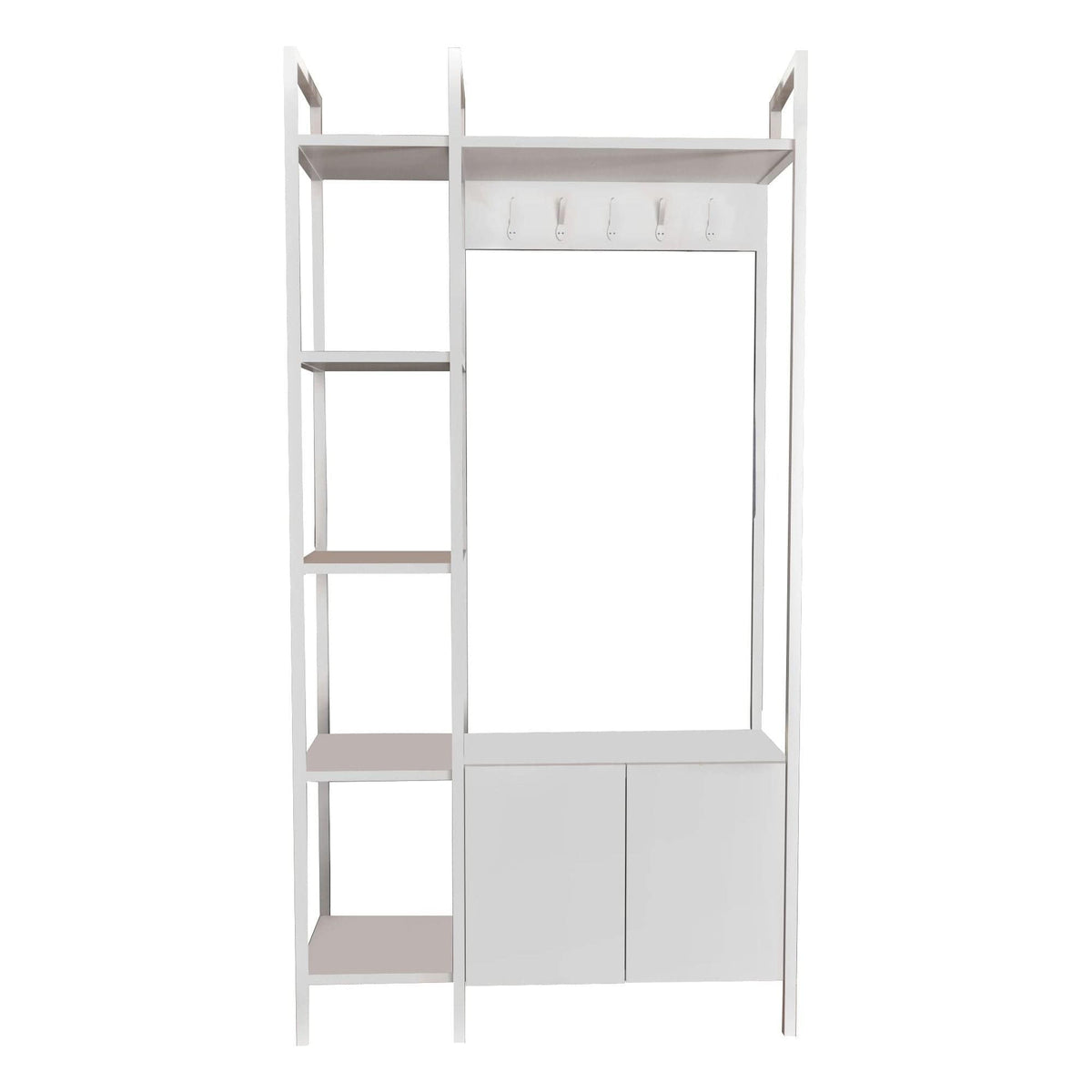 Mobilier hol DOGA, alb, PAL melaminat/metal, 90x35x175 cm
