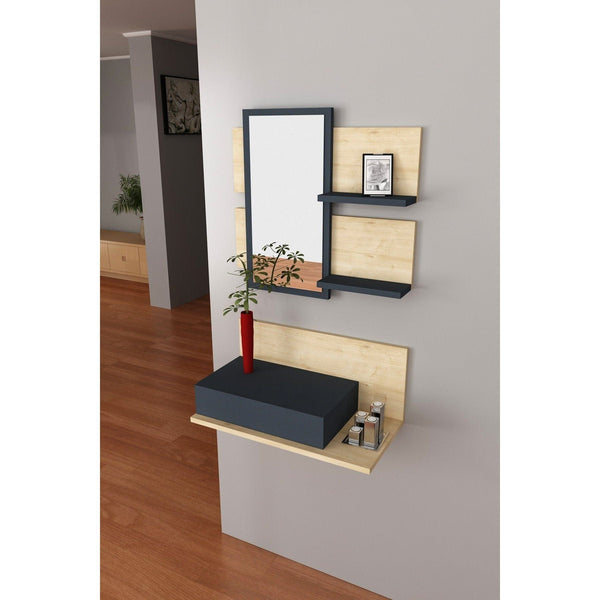 Mobilier hol MIMOZA, stejar/gri antracit, PAL melaminat, 60x31x28/60 cm