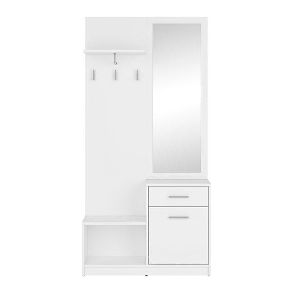 Mobilier hol NEPO PLUS, alb, PAL laminat, 90x31x186 cm