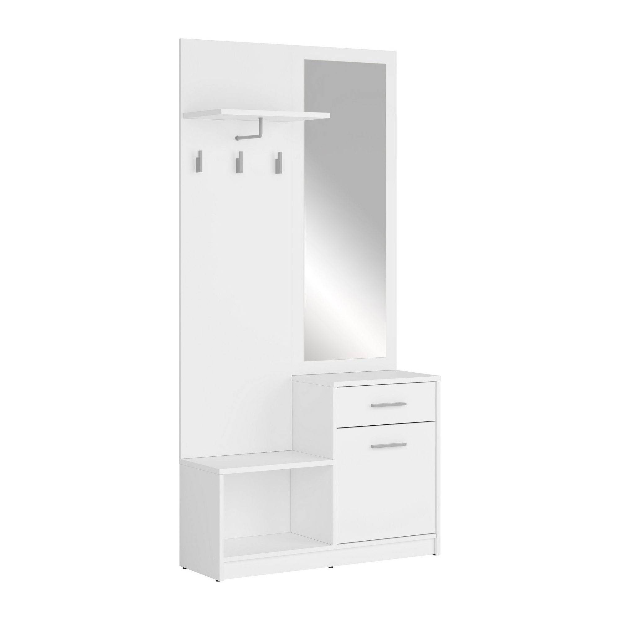Mobilier hol NEPO PLUS, alb, PAL laminat, 90x31x186 cm