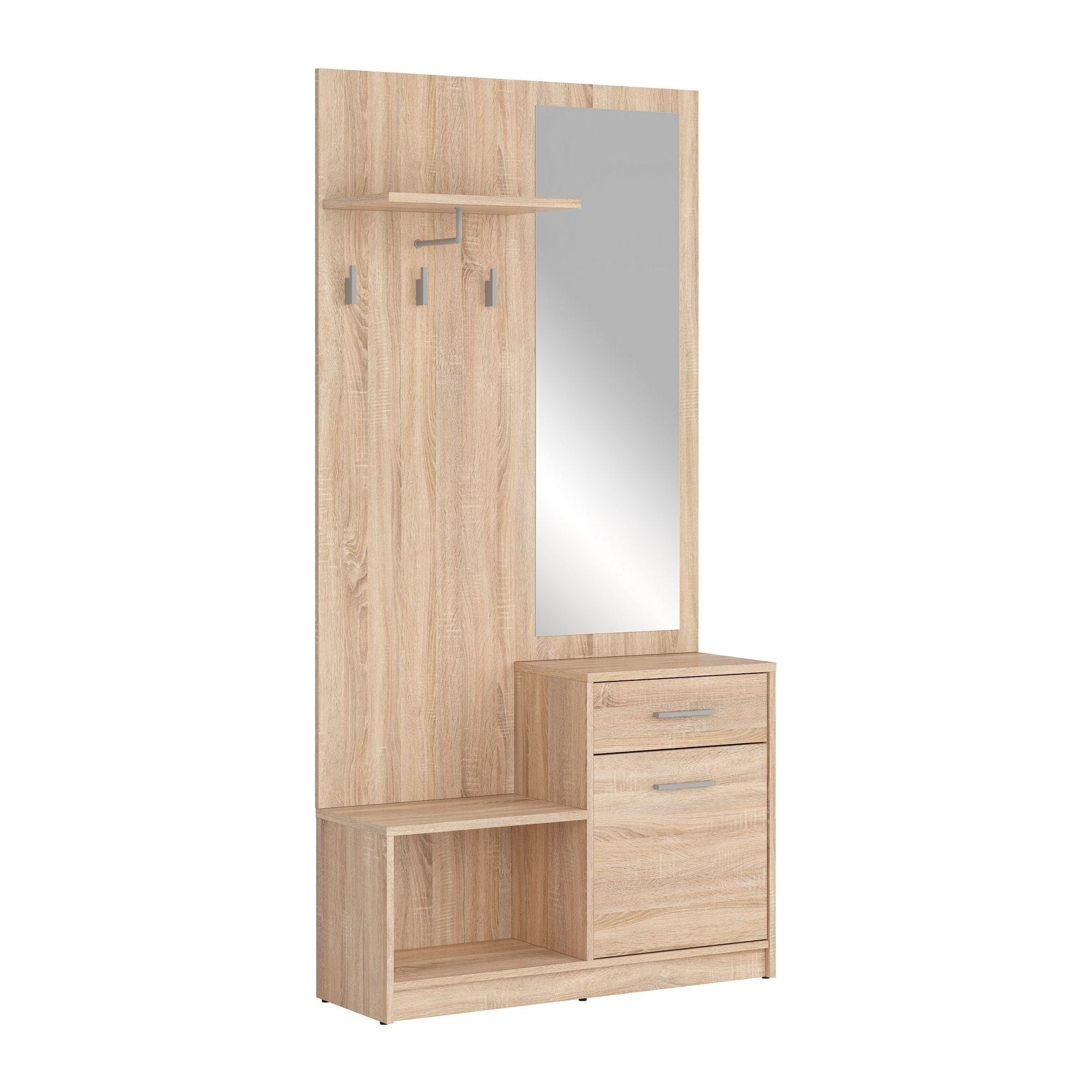 Mobilier hol NEPO PLUS, stejar sonoma, PAL laminat, 90x31x186 cm
