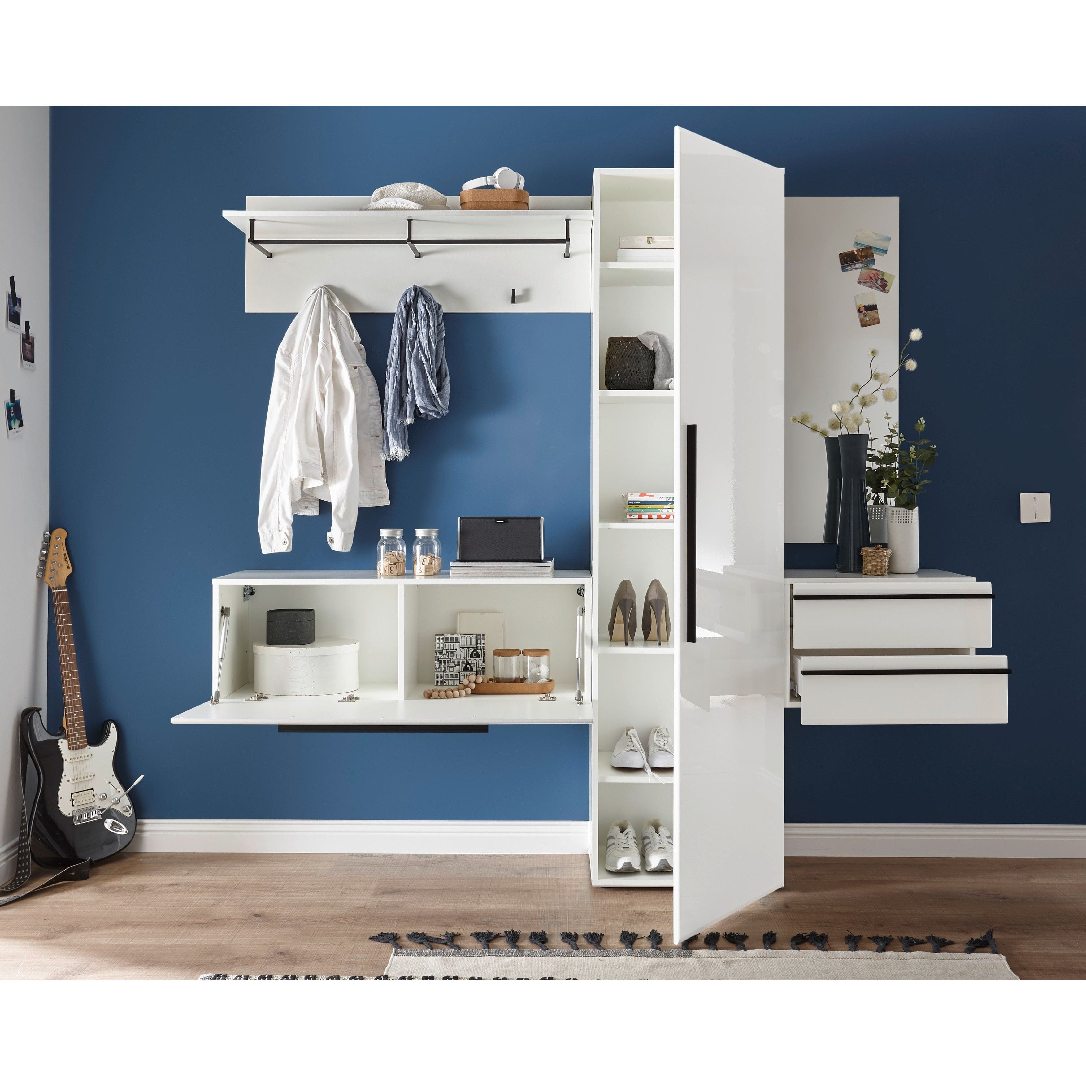 Mobilier hol NEW VISION, alb, PAL, 208x35x198 cm