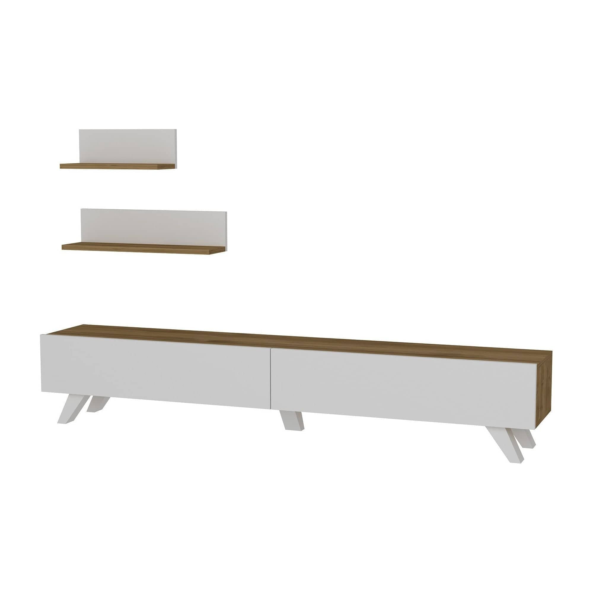 Mobilier living AMERIKA, alb/nuc, PAL melaminat, 3 piese