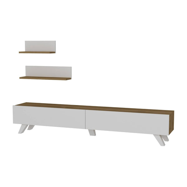 Mobilier living AMERIKA, alb/nuc, PAL melaminat, 3 piese