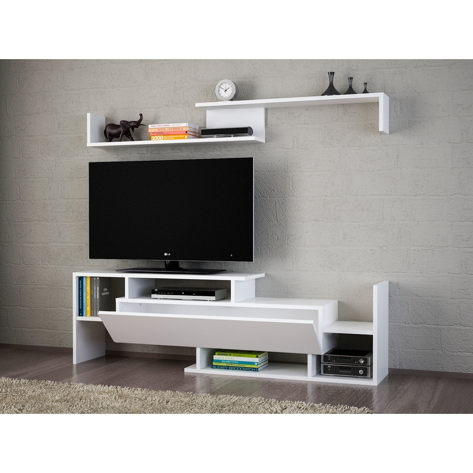 Mobilier living DREAM, alb, PAL melaminat, 2 piese