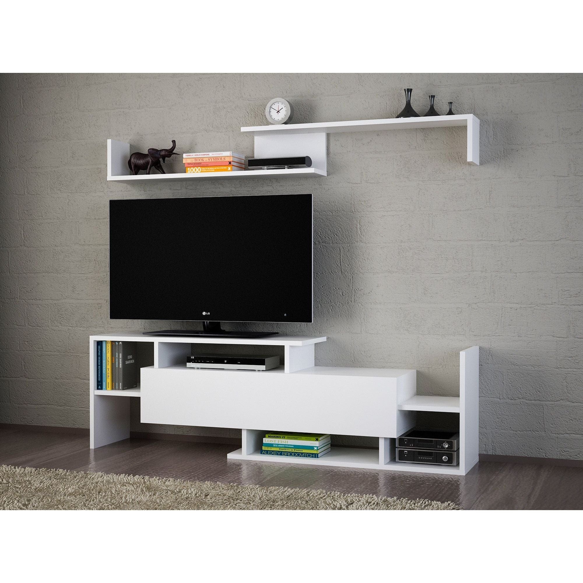 Mobilier living DREAM, alb, PAL melaminat, 2 piese