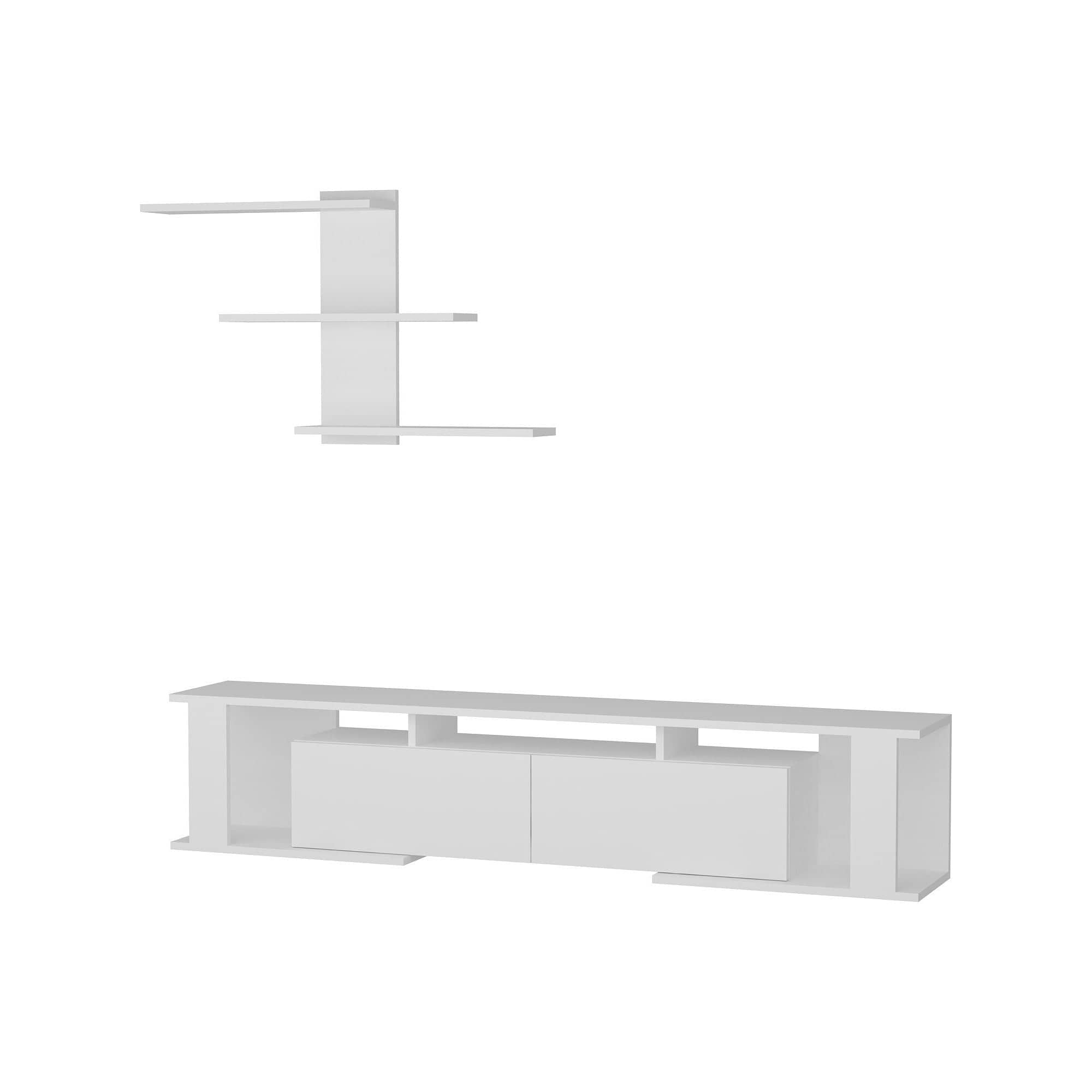 Mobilier living GAME, alb, PAL melaminat, 2 piese