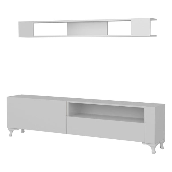 Mobilier living KAR, alb, PAL melaminat, 2 piese