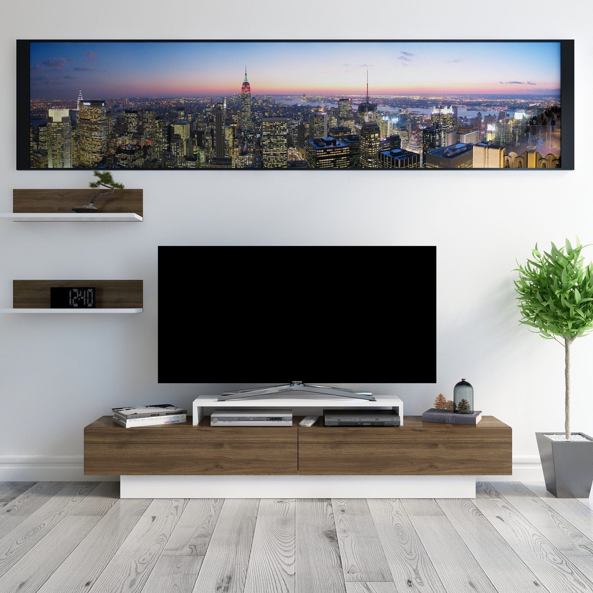 Mobilier living LUSI, nuc/alb, PAL melaminat, 3 piese