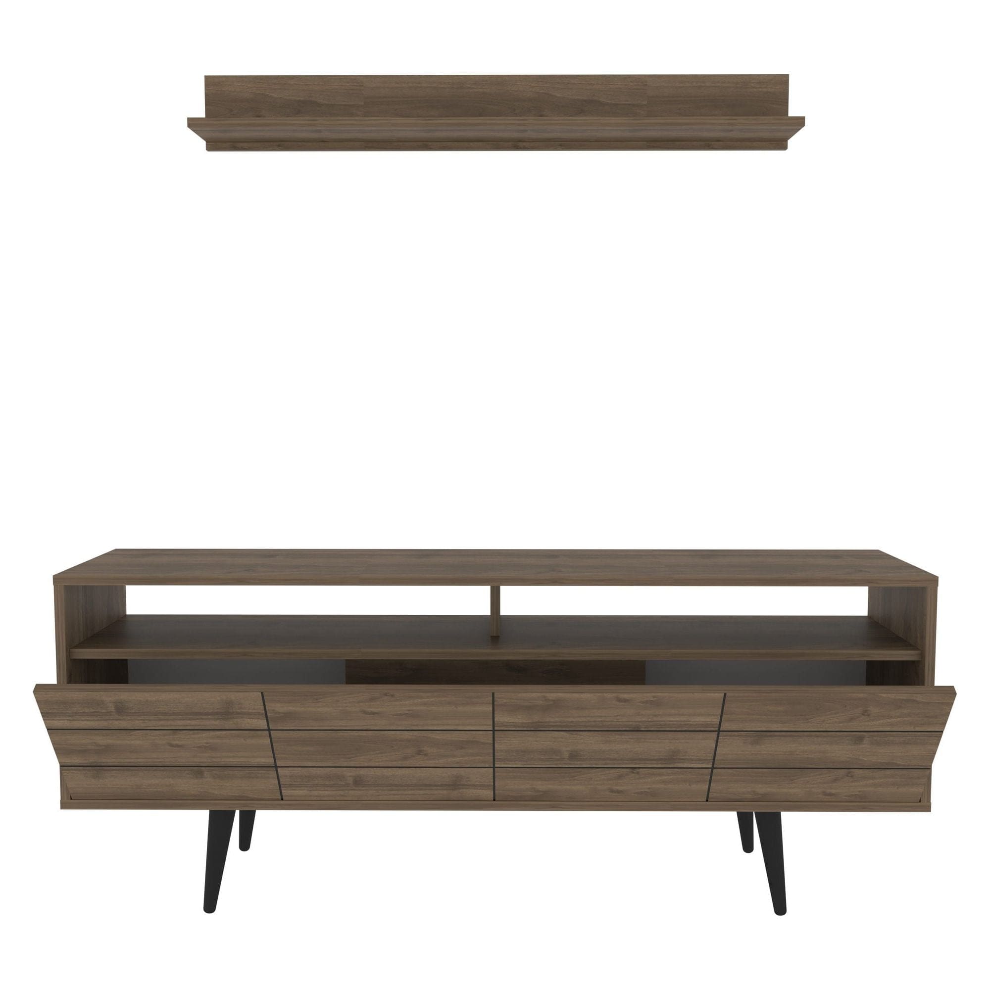 Mobilier living OLA, nuc/negru, PAL melaminat, 2 piese
