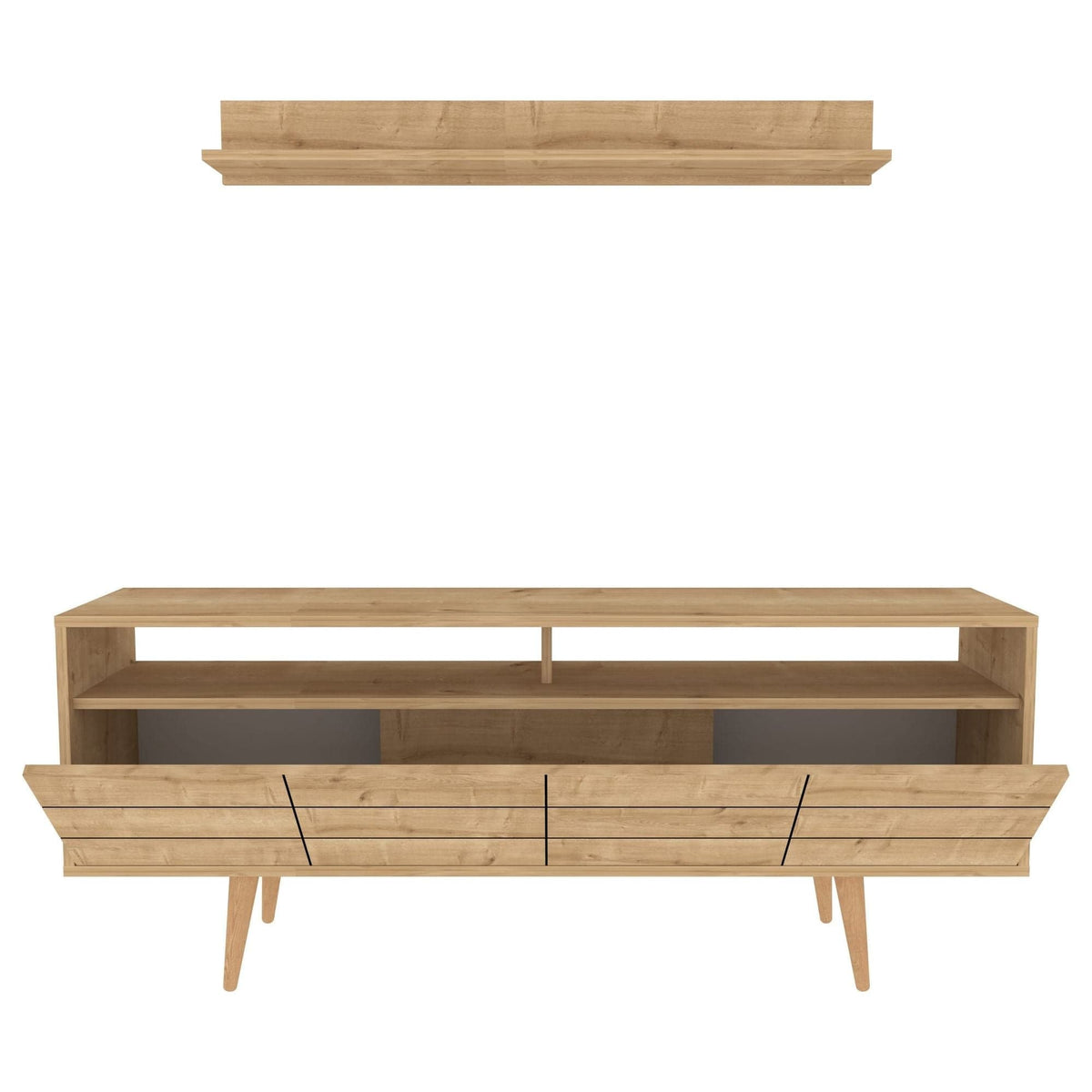 Mobilier living OLA, stejar, PAL melaminat, 2 piese