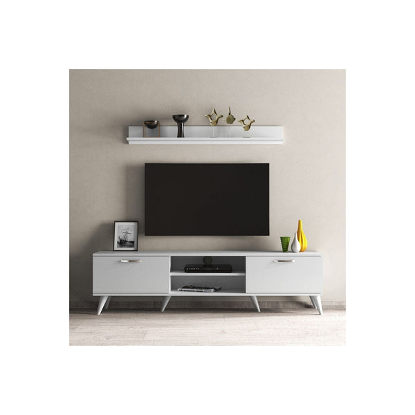 Mobilier living TVU0101, alb, PAL melaminat, 2 polite