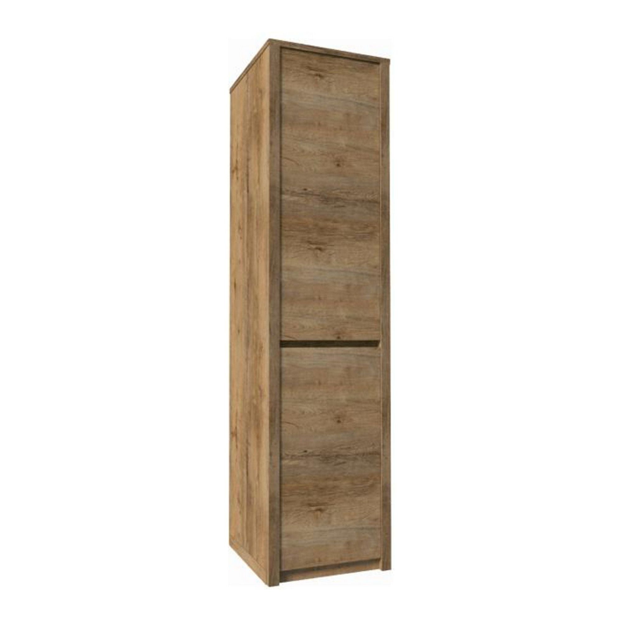 Dulap MONTANA S1D, stejar lefkas inchis, PAL melaminat/canturi ABS, cu 2 usi, 50x43x197 cm